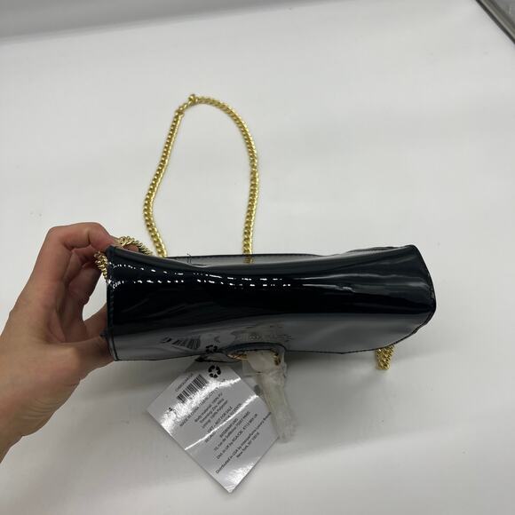 Jimmy Choo Parfum Gold Chain Black Patent Crossbody Bag - Picture 8 of 16
